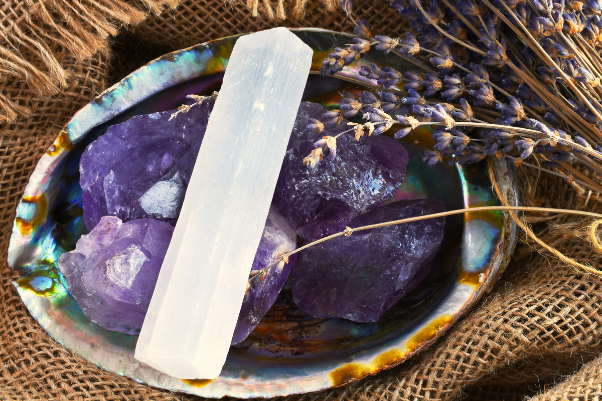 Amethyst and Selenite